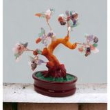Feng Shui Doğal Kuvars Taşlı Bonsai Şans Bereket Çakra Meditasyon Ağacı Biblo Ev Ofis Hediyesi Mdl 1