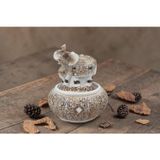 Feng Shui Şans Getiren Fil Biblo Oval Mücevher Kutusu 14 cm Dekoratif Ev Hediyesi Lüks Tasarım
