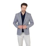 Feniks Erkek Koyu Lacivert Yarım Astar Torba Cepli Pamuk Karışımlı Likralı SlimFit Spor Blazer Ceket Koyu Lacivert-Gri 58