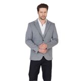 Feniks Erkek Siyah-Gri Yarım Astar Torba Cepli Pamuk Karışımlı Likralı SlimFit Spor Blazer Ceket Siyah-Gri 52