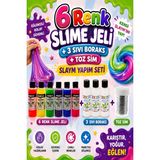 Fenix Slaym Yapım Seti (6 Adet Slime Jeli + 3 Adet Sıvı Boraks + 1 Adet Toz Sim) - Karışık-Çok Renkli