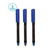 Fenlot Mavi Asetat Permanent Cd Kalemi Medium Uçlu (3Lü Set)