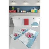 Fennel 3 Lü Set Banyo Halısı Paspas Yıkanabilir Çok Renkli