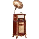 Fennessy F1877-65S Vintage 100W Hifi Gramofon Pikap Plakçalar, Bluetooth, Cd, Radio, USB Çalar, British Brown - Kahverengi