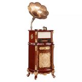 Fennessy F1877-65S Vintage 100W Hifi Gramofon Pikap Plakçalar, Bluetooth, CD, Radio, USB Çalar, British Brown
