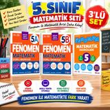 Fenomen 5. Sınıf Matematik Soru Bankası 5A + 5b ve Matematik Fasikülleri 3’lü Set | Yeni Nesil Sorular | Video Çözümlü | 7 Fasikül