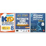 Fenomen 8.Sınıf Matematik Ktd+Newton All Star Matematik+Newton Adım Adım Zirveye Matematik (3 Kitap)