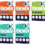 Fenomen Okul 2025 8. Sınıf Matematik + Türkçe + Fen + Geometri + Paragraf A Serisi Soru Bankası Seti 5 Kitap