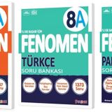 Fenomen Okul 2025 8. Sınıf Matematik + Türkçe + Paragraf A Serisi Soru Bankası Seti 3 Kitap