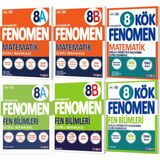 Fenomen Okul 2026 8. Sınıf Lgs Matematik + Fen Bilimleri Kök + A + B Serisi Soru Bankası Seti 6 Kitap