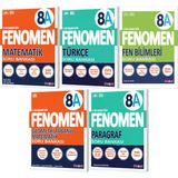 Fenomen Okul 2026 8. Sınıf Lgs Matematik + Türkçe + Fen Bilimleri + Geometri + Paragraf A Serisi Soru Bankası Seti 5 Kitap