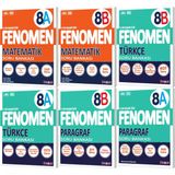 Fenomen Okul 2026 8. Sınıf Lgs Matematik + Türkçe + Paragraf A + B Serisi Soru Bankası Seti 6 Kitap