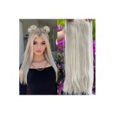 Fenomen Peruk Soğuk Sarı Yarımay +2 Yan Düz Çıt Çıt - 65 Cm Fiber Sentetik
