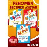 Fenomen Yayıncılık 2026 LGS 8.Sınıf Becerikli Asistan 3lü Set Türkçe Matematik Fen Bilimleri Aylık Dergiler