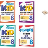 Fenomen Yayıncılık Lgs 8. Sınıf Matematik Fen Bilimleri ve Türkçe Konu Tarama Denemeleri ve Paragraf 4lü Set + Telefon Tutucu - Video Çözümlü
