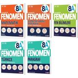Fenomen Yayınları 2025 8. Sınıf A Serisi Matematik Soru Bankası - Türkçe Soru Bankası - Fen Bilimleri Soru Bankası 5'li Set