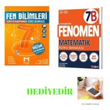 Fenomen Yayınları 7B matematik soru bankası ve mozaik yayınları 7.sınıf fen bilimleri soru bankası seti (priz telefon tutucu hediye)