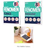 Fenomen Yayınları 8.sınıf B serisi Türkçe ve Paragraf soru bankası set (priz telefon tutucu hediye)