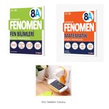 Fenomen Yayınları 8A Fen bilimleri soru bankası ve 8A matematik soru bankası ikili set (priz telefon tutucu hediye)