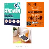 Fenomen Yayınları 8A Paragraf ve Ankara 8.sınıf Güçlendiren Paragraf soru bankası seti (priz telefon tutucu ve Kurumsal genel deneme hediye)2026 LGS