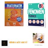 Fenomen Yayınları 8B Türkçe soru bankası ve mozaik yayınları 8.sınıf matematik soru bankası seti (priz telefon tutucu hediye)
