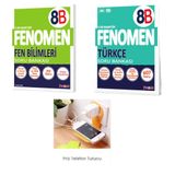 Fenomen Yayınları 8B Türkçe ve 8B Fen Bilimleri soru bankası seti (priz telefon tutucu hediye)