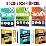 Fenomen Yayınları Fenomen 8. Sınıf Matematik-Türkçe ve Fen Bilimleri A Kazanım Odaklı Soru Bankası 3 Kitap+3 Deneme
