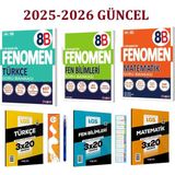 Fenomen Yayınları Fenomen 8. Sınıf Matematik-Türkçe ve Fen Bilimleri B Yeni Nesil Soru Bankası 3 Kitap+3 Deneme