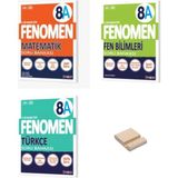 Fenomen Yayınları LGS 8. Sınıf A Serisi Matematik Fen ve Türkçe Soru Bankası 3'lü Set + Telefon Tutucu