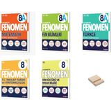 Fenomen Yayınları LGS 8. Sınıf A Serisi Matematik Soru Bankası - Fen Bilimleri Soru Bankası - Türkçe Soru Bankası 5'li Set + Telefon Tutucu