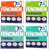 Fenomen Yayınları Okul 2025 7. Sınıf Matematik + Türkçe + Fen + Paragraf A Serisi Soru Seti 4 Kitap