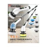 fenomex Fenomax 9 Başlıklı Şarjlı ve Elektrikli Temizlik Fırçası, Banyo Mutfak Araç Teleskopik Temizleme Seti