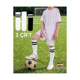 FENRA STUDIO 3 ÇİFT YUMUŞAK PAMUKLU TOPUKSUZ RAHAT TÜP SİYAH BEYAZ BEŞİKTAŞ TARAFTAR MAÇ FUTBOL ÇOCUK ÇORABI 9-15 YAŞ