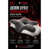 Fenrir Garage Derin Uyku Boyun Destekli Visco Yastık – Ergonomik Hafızalı Sünger Ortopedik Form 60x40x12 cm