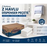 Fensi Z Peçete Katlama Z Havlu Dispenser 200'LÜ x 12'li Koli - Beyaz