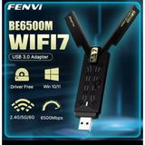 Fenvi Wifi-7 6g+5g+2.5g 3 Bant 6500MBPS. USB 3.0 Yüksek Hızlı Wifi Adaptör Ce Lisanslı Sertifikalı Yeni Nesil Son Teknoloji Orjinal
