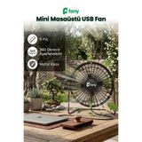 Feny F87 Masaüstü USB Vantilatör Mini Fan Metal 6 İnç 360 Derece Ayarlanabilir Sessiz Masa Fanı