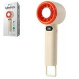 Feny Fn-F40 Krem-Turuncu Kademeli Ultra Sessiz Led Göstergeli Şarjlı 1800Mah Turbo Mini El Fanı (Kdo)