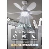 Feny FN-F82 Zefira 3 Kademe Ultra Sessiz Uyku Mod 3000K-6500K Kristal LED Tavan Vantilatörü Kumanda (Kdo)