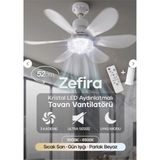 Feny FN-F82 Zefira 3 Kademe Ultra Sessiz Uyku Mod 3000K-6500K Kristal LED Tavan Vantilatörü Kumanda