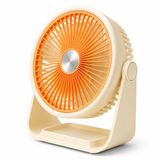 Feny Minifan Desk 3 Kademeli Masaüstü USB Type-C Şarjlı Vantilatör, Bej, 6 İnç