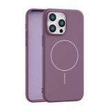 Fenza iPhone 13 Pro Max Uyumlu MagSafe Güçlü Manyetik Kadife İç Yüzeyli Kamera Korumalı İnce Silikon Telefon Kılıfı - (Gül Kurusu)