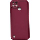 Fenza Realme C21Y ve Realme C25Y Uyumlu Bordo Renkli Mat Silikon Telefon Kılıfı