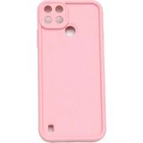 Fenza Realme C21Y ve Realme C25Y Uyumlu Pembe Renkli Mat Silikon Telefon Kılıfı