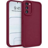 Fenza Samsung Galaxy S21 Plus ve S21 Pro Uyumlu Bordo Renkli Mat Silikon Telefon Kılıfı