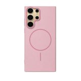Fenza Samsung Galaxy S23 Ultra Uyumlu MagSafe Sararmaya Dayanıklı Güçlü Manyetik Kamera Korumalı İnce ve Sert Telefon Kılıfı - (Pembe)