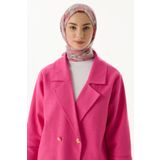 FENZA SCARF DİANA ÇİZGİ DESEN ŞEKER PEMBE PAMUKLU ŞAL