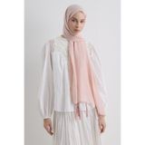 FENZA SCARF DREW TOZ PEMBE BOHEM UZUN SAÇAKLI PAMUKLU ŞAL