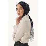 FENZA SCARF MİRA ETNİK DESEN SİYAH-BEYAZ PAMUKLU ŞAL