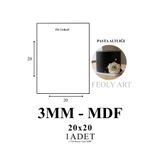 Feoly Art 20x20 cm Beyaz MDF Pasta Altlığı – 1 Adet – 3 mm